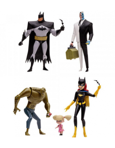 McFARLANE DC Animated The New Adventures BATMAN TWO-FACE KILLER CROK & BATGIRL