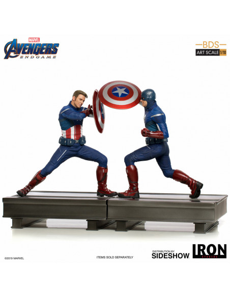 MARVEL Avengers Endgame Captain America 2012 vs 2023 1:10 Iron Studios Sideshow