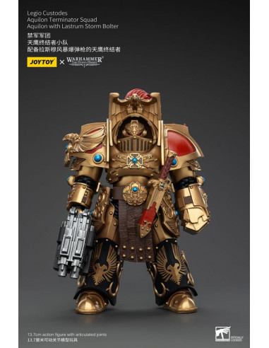 Warhammer The Horus Heresy Action Figure 1/18 Legio Custodes Aquilon Terminator Squad Aquilon with Lastrum Storm Bolter 14 cm
