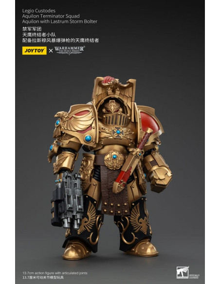 Warhammer The Horus Heresy Action Figure 1/18 Legio Custodes Aquilon Terminator Squad Aquilon with Lastrum Storm Bolter 14 cm