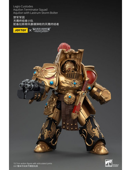 Warhammer The Horus Heresy Action Figure 1/18 Legio Custodes Aquilon Terminator Squad Aquilon with Lastrum Storm Bolter 14 cm