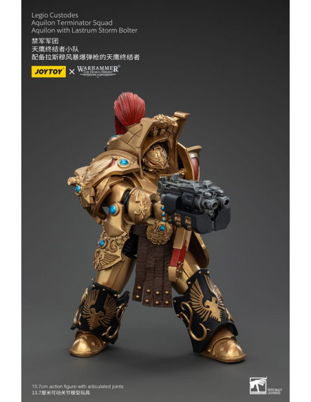 Warhammer The Horus Heresy Action Figure 1/18 Legio Custodes Aquilon Terminator Squad Aquilon with Lastrum Storm Bolter 14 cm
