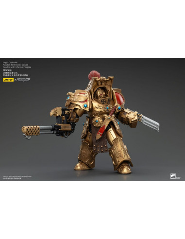 Warhammer The Horus Heresy Action Figure 1/18 Legio Custodes Aquilon Terminator Squad Aquilon with Infernus Firepike 14 cm