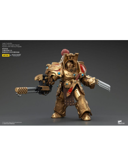 Warhammer The Horus Heresy Action Figure 1/18 Legio Custodes Aquilon Terminator Squad Aquilon with Infernus Firepike 14 cm