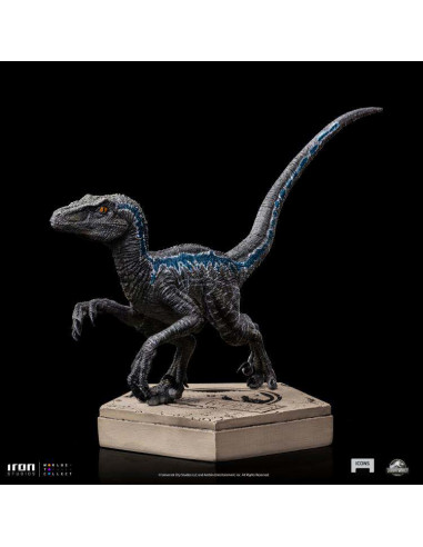 JW ICONS VELOCIRAPTOR BLUE STATUE