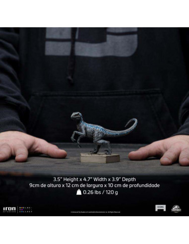 JW ICONS VELOCIRAPTOR BLUE STATUE