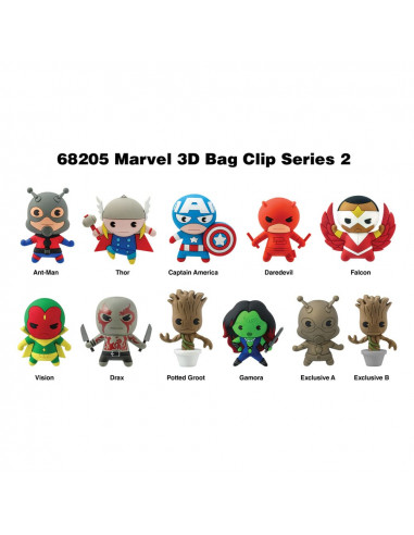 Marvel 3D PVC Bag Clips Series 2 Display (24)