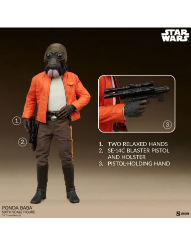 STAR WARS EP. IV Ponda Baba Action Figure 1/6 in Brown Box Sideshow Item 100488