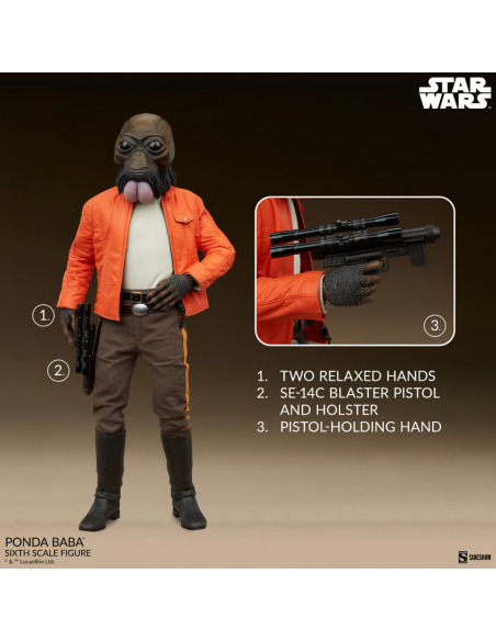STAR WARS EP. IV Ponda Baba Action Figure 1/6 in Brown Box Sideshow Item 100488