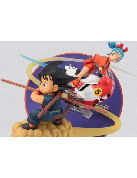 DRAGON BALL Figuarts ZERO Son Goku & Bulma Statue Bandai Tamashii in Brown Box