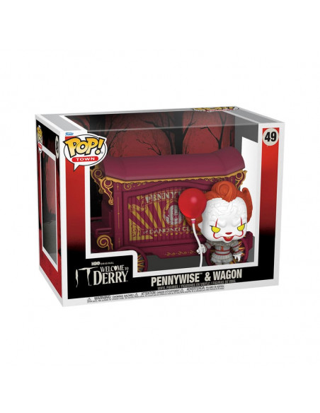 It-Welcome to Derry POP! Town Vinyl Figure Pennywise & Wagon 9 cm