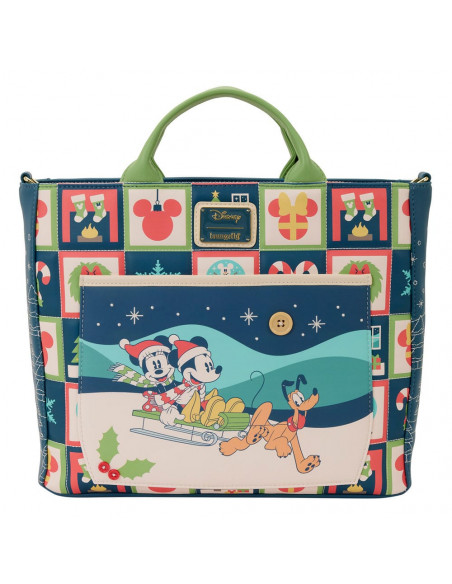 Disney by Loungefly Canvas Tote Bag Mickey and Minnie Holiday