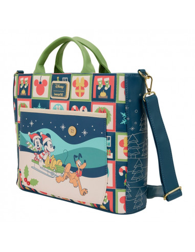 Disney by Loungefly Canvas Tote Bag Mickey and Minnie Holiday