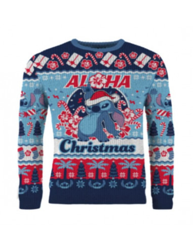Lilo & Stitch Christmas Sweater Stitch Aloha Christmas  Size L