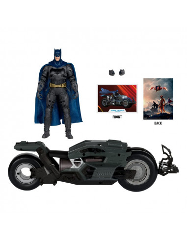 The Flash DC Multiverse Vehicle Batcycle with Batman