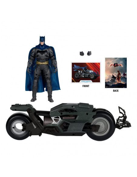 The Flash DC Multiverse Vehicle Batcycle with Batman