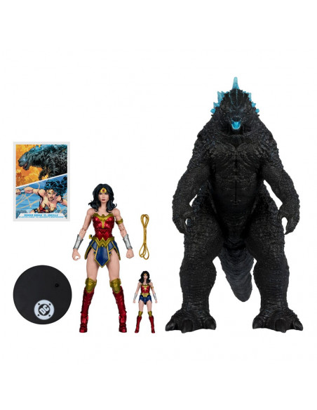 DC Justice League Monsterverse DC Multiverse Action Figures 2-Pack Wonder Woman Vs. Atomic Blast Godzilla 18 cm