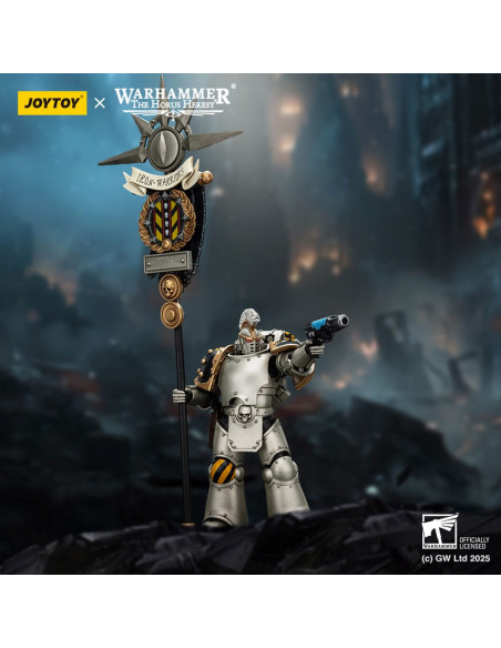 Warhammer The Horus Heresy Action Figure 1/18 lron Warriors Command Squad Chosen with Legion Standard 12 cm