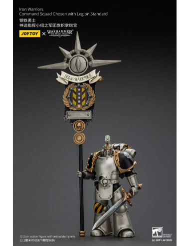 Warhammer The Horus Heresy Action Figure 1/18 lron Warriors Command Squad Chosen with Legion Standard 12 cm