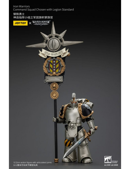 Warhammer The Horus Heresy Action Figure 1/18 lron Warriors Command Squad Chosen with Legion Standard 12 cm