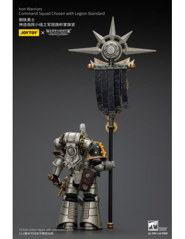 Warhammer The Horus Heresy Action Figure 1/18 lron Warriors Command Squad Chosen with Legion Standard 12 cm