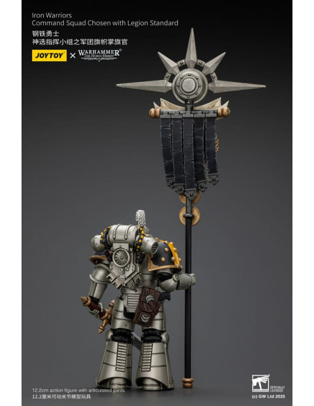 Warhammer The Horus Heresy Action Figure 1/18 lron Warriors Command Squad Chosen with Legion Standard 12 cm