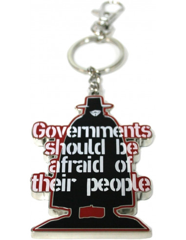 Portachiavi 100% Metallo con Moschettone Governments V for Vendetta Originale