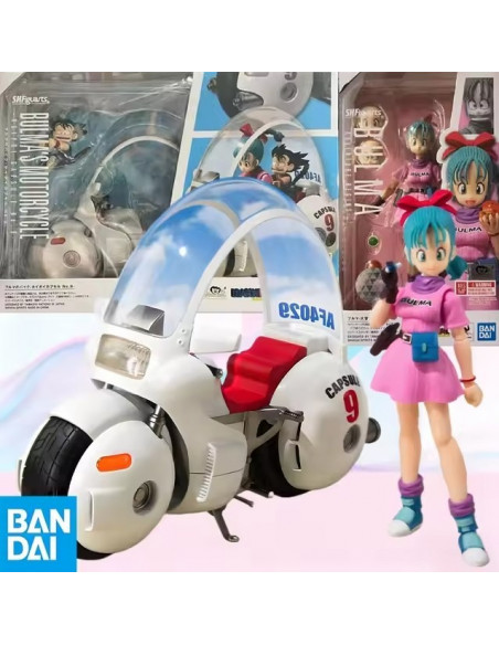 S.H. Figuarts BUNDLE Bulma + Moto Capsule No. 9 & Goku bambino Bandai Tamashii !