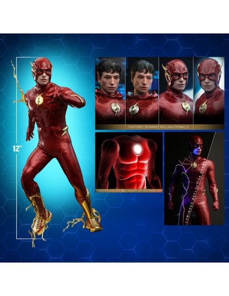 DC THE FLASH Ezra Miller as Barry Allen Action Figure Hot Toys Sideshow MMS713