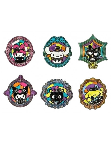 Sanrio by Loungefly Enamel Pins Blind Box Hello Kitty and Friends Halloween Stained Glass Display (12)