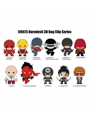 Daredevil 3D PVC Bag Clips Classic Display (24)
