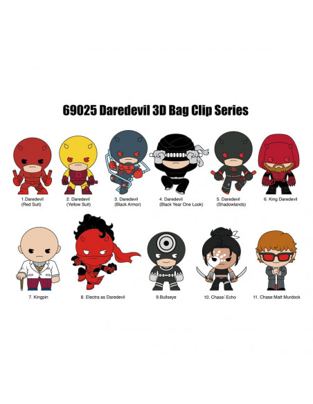 Daredevil 3D PVC Bag Clips Classic Display (24)