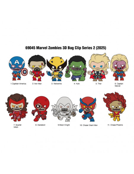 Marvel PVC Bag Clips Series 2 Zombies  Display (24)