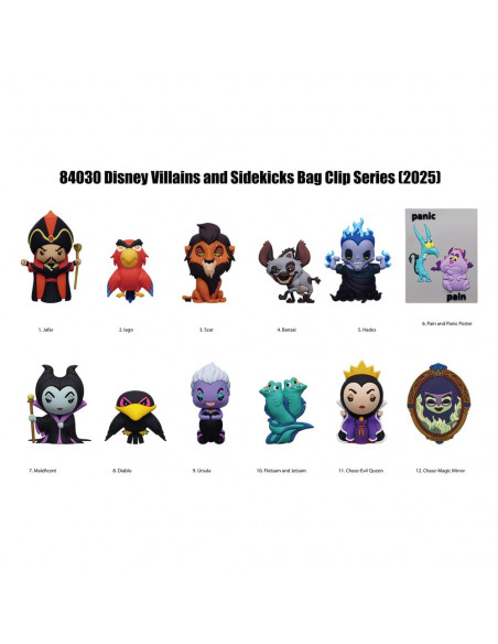Disney 3D Foam Bag Clips Villains Series 4 Display (24)