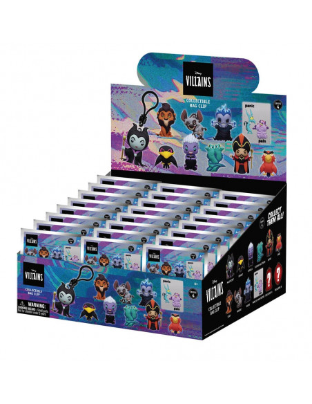 Disney 3D Foam Bag Clips Villains Series 4 Display (24)