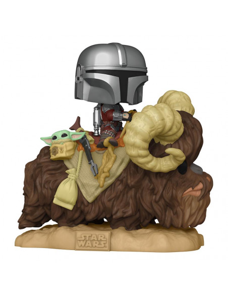 Star Wars The Mandalorian POP! Deluxe Vinyl Figure The Mandalorian on Wantha with Child in Bag 9 cm