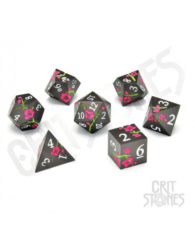 CritStones Metal Dice Set Nighttime Blossom (7)
