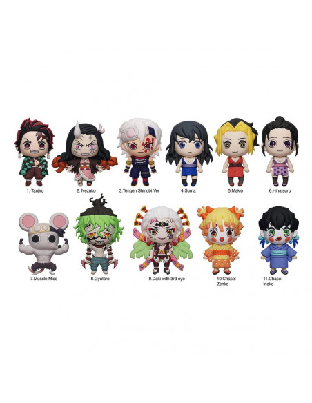 Demon Slayer: Kimetsu no Yaiba 3D PVC Bag Clips Series 6 Display (24)