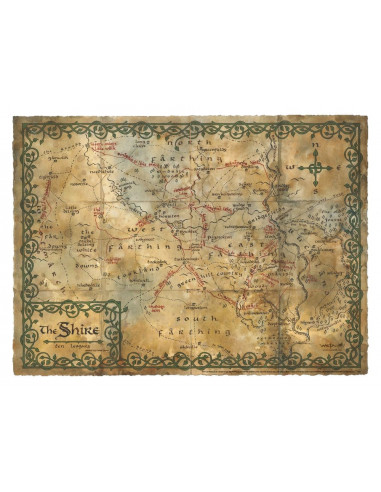 The Hobbit Art Print Map of the Shire 74 x 54 cm