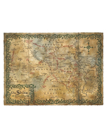 The Hobbit Art Print Map of the Shire 74 x 54 cm