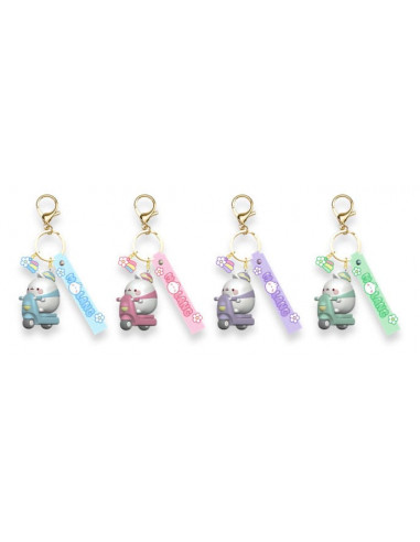 Molang Scooter Series Keychain with Hand Strap Display (12)