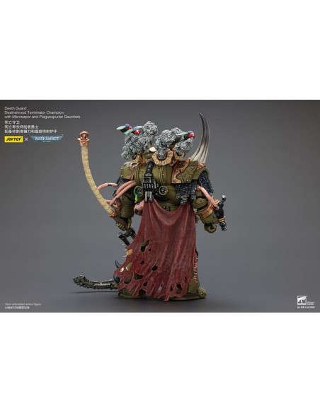 Warhammer 40k Action Figure 1/18 Death Guard Deathshroud Terminator Champion with Manreaper and Plaguespurter Gauntlets 14 cm