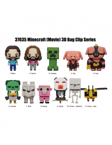 Minecraft 3D PVC Bag Clips Series 1 Display (24)