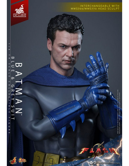 The Flash Movie Masterpiece Action Figure 1/6 Batman (Blue & Grey Suit) Limited Edition Hot Toys Exclusive 30 cm