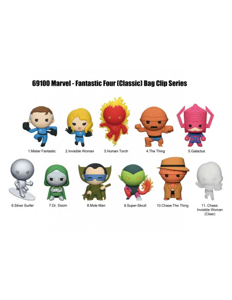 FANTASTIC FOUR CLASSIC BAG CLIP BLIND BOX DISPLAY (24)