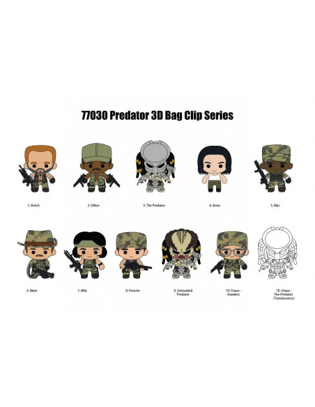 PREDATOR 3D S1 BAG CLIP BLIND BOX DISPLAY (24)