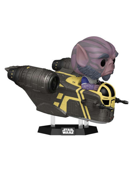 Star Wars: The Mandalorian and Grogu POP! Rides Deluxe Vinyl Bobblehead Figure Zeb Orrelios in the Razor Crest 9 cm