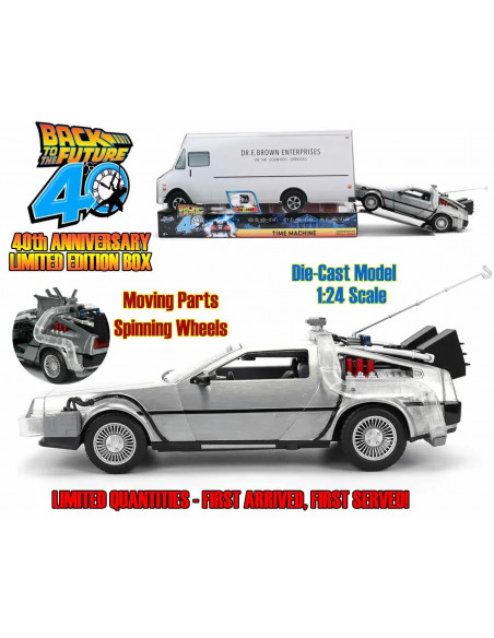 BACK TO THE FUTURE PART I - 1982 DE LOREAN DMC 12 -  40TH ANNIVERSARY LIMITED EDITION 1:24 DIE-CAST MODEL