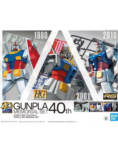 GUNDAM RX-78 Gunpla 40th 1980 - 2001 - 2010 Memorial Set 1/144 HGUC RG BANDAI