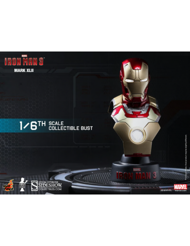 MARVEL Iron Man Mark 42 Collectible 1/6 Scale Bust Hot Toys Sideshow 2013 RARE